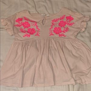 GAP kids pink peplum top